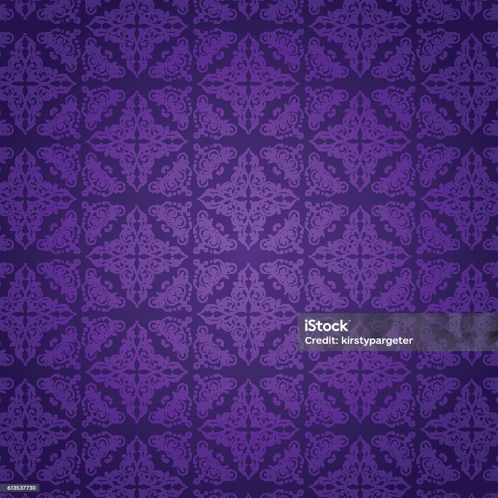 Purple Damask Pattern Background Stock Illustration - Download Image ...