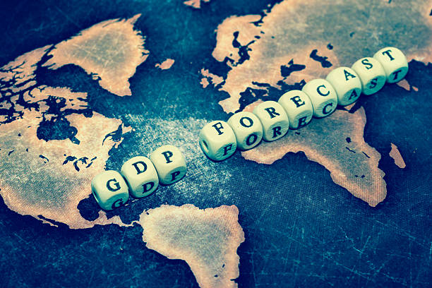 istock GDP FORECAST on grunge world map 613538818