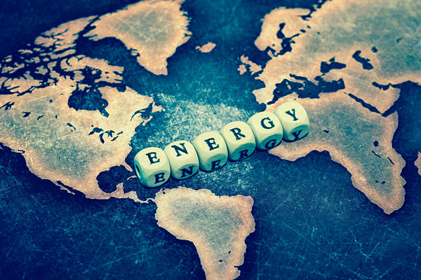 istock ENERGY on grunge world map 613540114