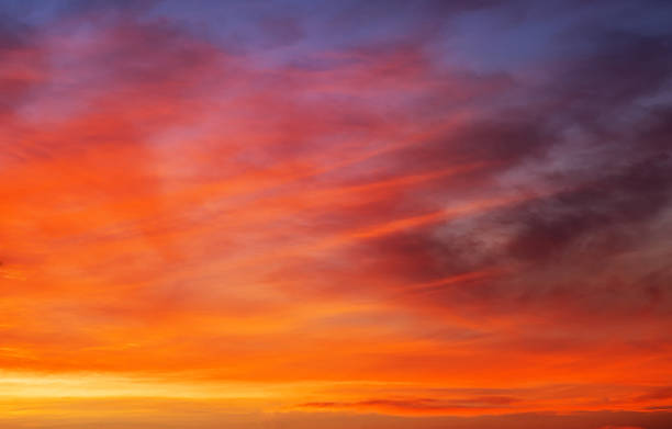 istock Fiery orange sunset sky. Beautiful sky. 613540406