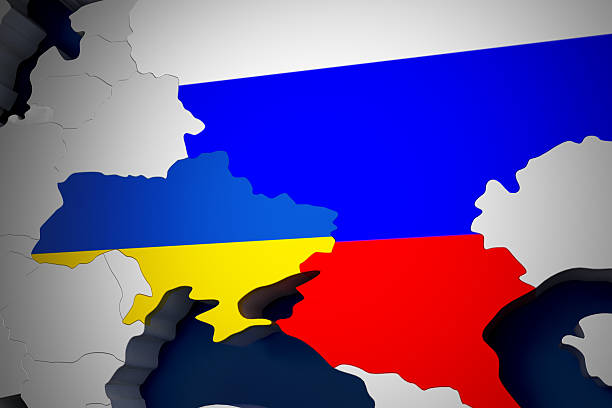 istock Europe map Ukraine and Russia 3d render 613541722