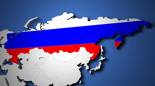 istock The world map with russia and their flags 3d render 613542160