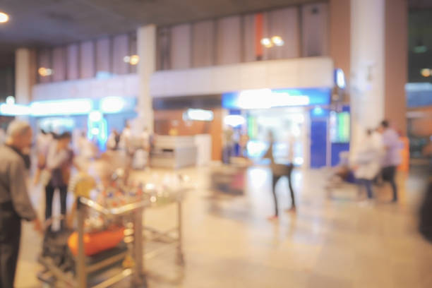 istock Blur background meeting point at airport 613545258