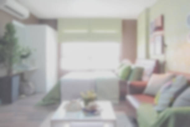istock Blurred background colorful bedroom with sofa 613546104