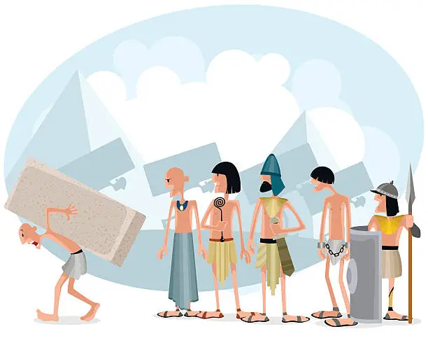 Vector illustration of Slaves and masters