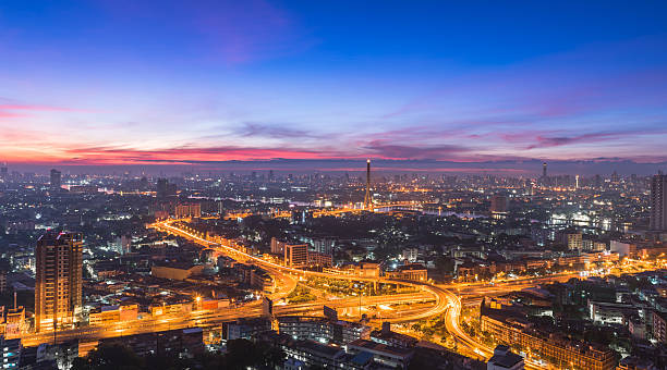 istock Bangkok City twilight top view 613547156