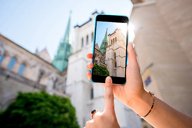 istock Photographing church in Geneva 613549950