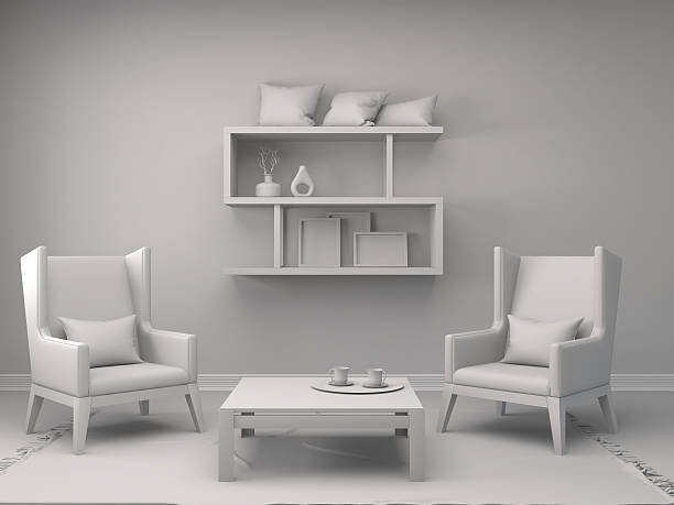 istock interior with chair. 3d illustration 613551036