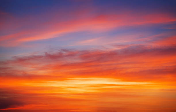 istock Fiery orange sunset sky. Beautiful sky background. 613553720