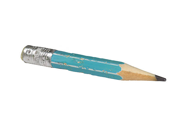 istock Old pencil isolated on white background 613554180