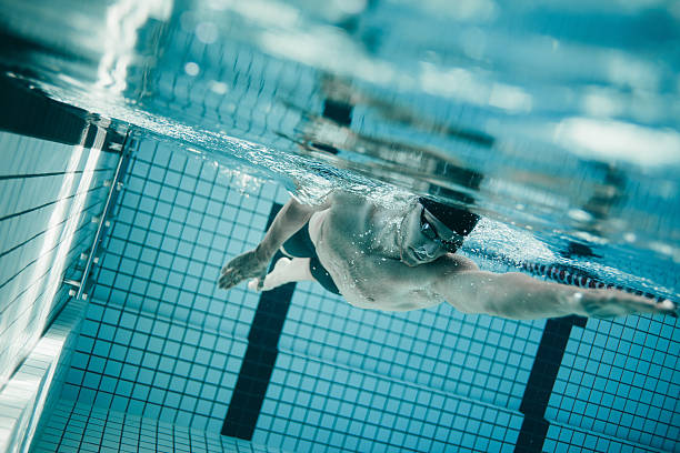 istock Professional male swimmer inside swimming pool 613554962