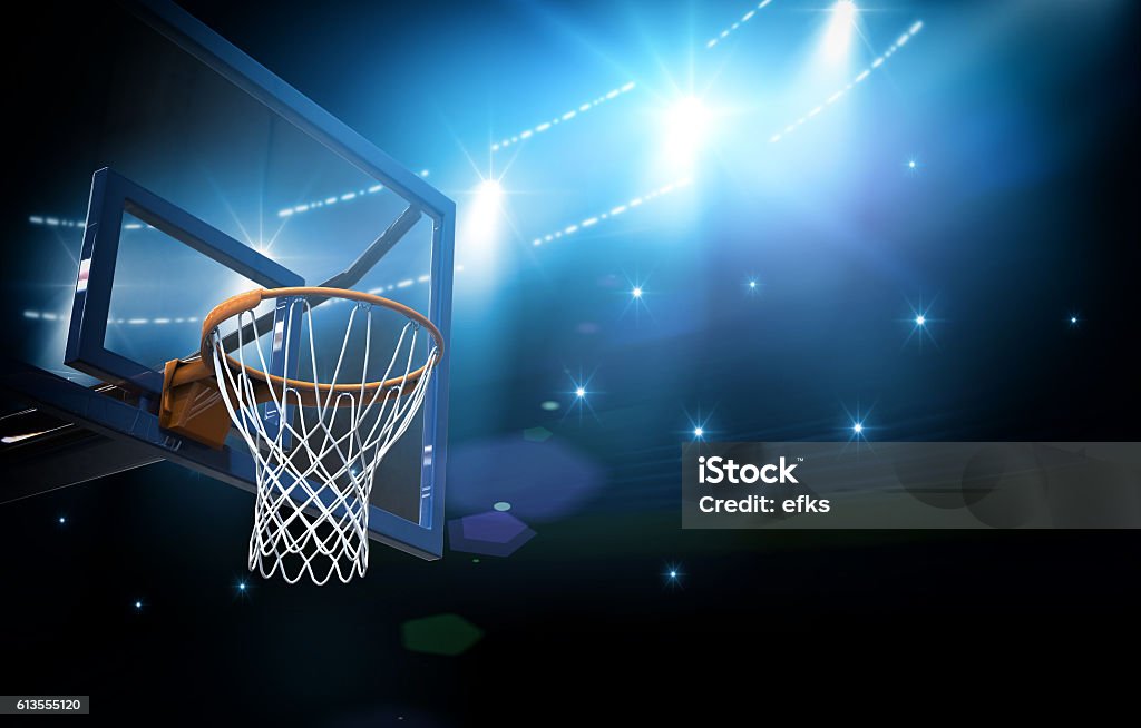 Basketball arena 3d The imaginary basketball arena is modelled and rendered. Basketball - Sport Stock Photo