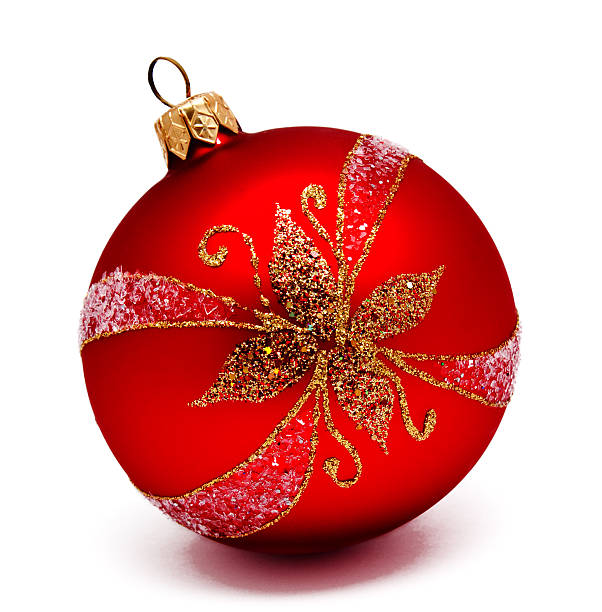istock Perfec red christmas ball isolated 613556216