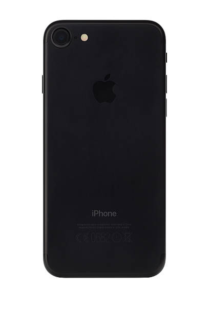 Apple iPhone 7 ブラック 背面ひびあり Iphone 7 Back Panel With Clipping Path Stock Photo - Download