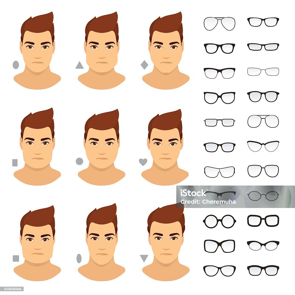 Types Of Eyeglasses For Different Men Face Vector Icon Set Stock  Illustration - Download Image Now - iStock