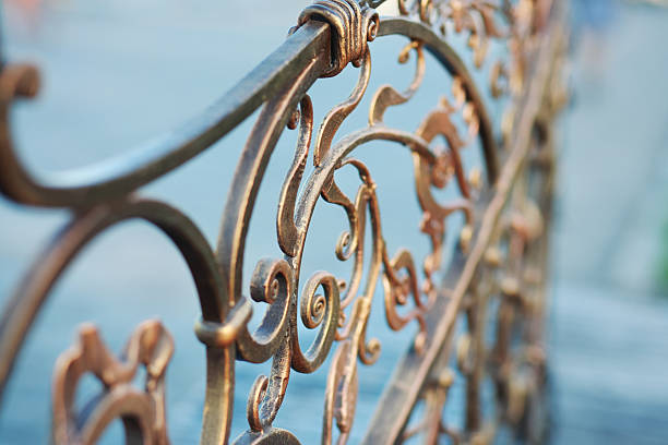 istock Metal forged fence 613558640