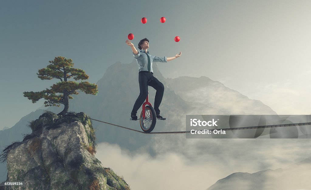 Junger Mann als Jongleur - Lizenzfrei Jonglieren Stock-Foto