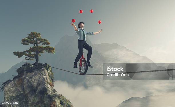 Young Man As Juggler Stock Photo - Download Image Now - Juggling, Balance, Agility