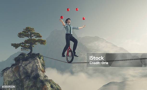 Young Man As Juggler Stock Photo - Download Image Now - Juggling, Balance, Humor