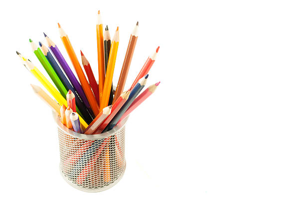 istock colored pencils in a stand 613559360