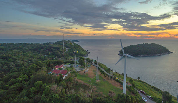 istock wind turbine view point next to Phomthep cape 613559366