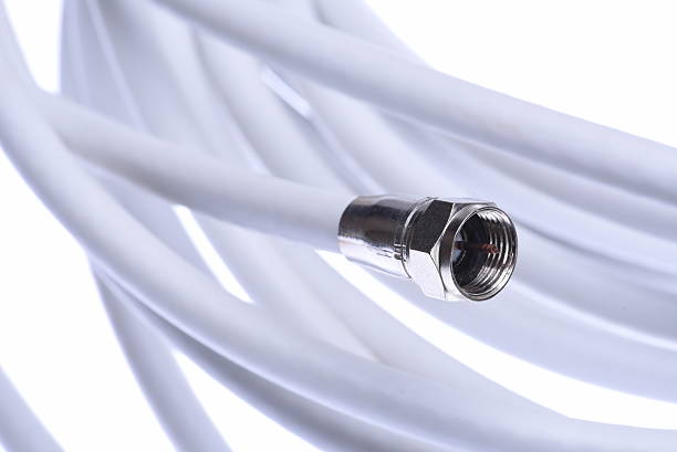istock Coaxial tv cable with F connector 613560286