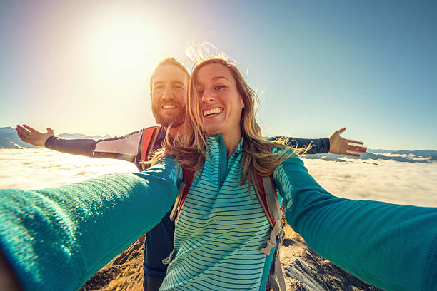 istock Selfie on top of the clouds 613562234