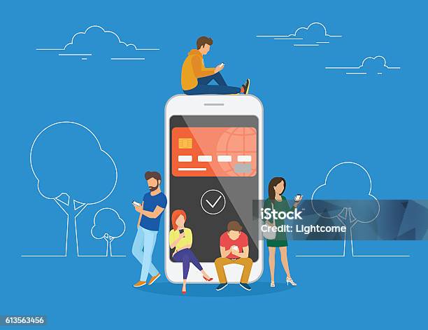 Ewallet Concept Illustration Stock Illustration - Download Image Now - Mobile Phone, Banking, Portable Information Device