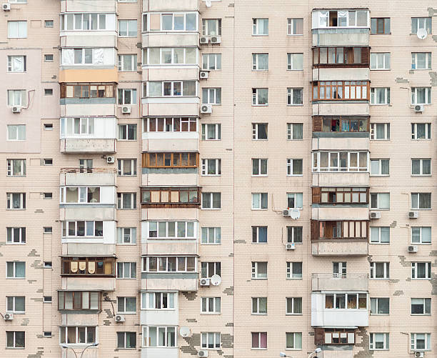 istock Balconies in a modern pre-fabricated house 613651580