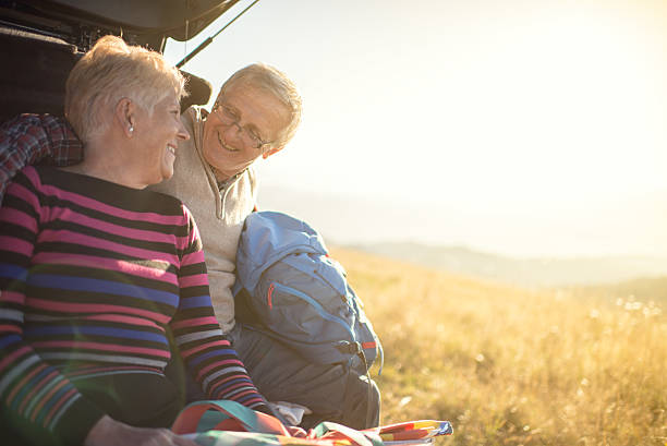 istock Happy mature couple in nature 613652934