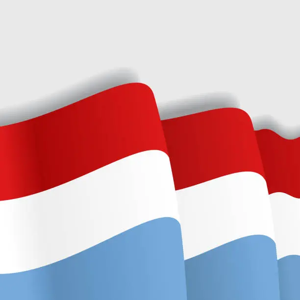 Vector illustration of Luxembourg waving Flag. Vector illustration.