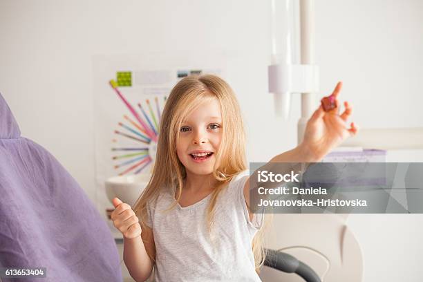 Kleines Mädchen Beim Zahnarzt Stockfoto und mehr Bilder von Kind - Kind, Zahnarzt, 6-7 Jahre