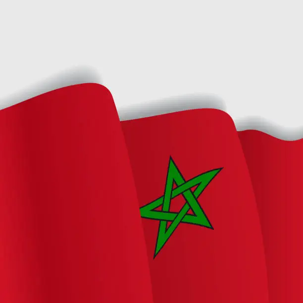 Vector illustration of Moroccan waving Flag. Vector illustration.
