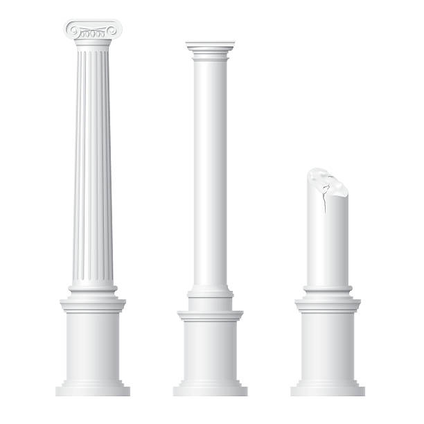 Realistic antique columns Realistic antique columns isolated on white background vector illustration temple decor stock illustrations