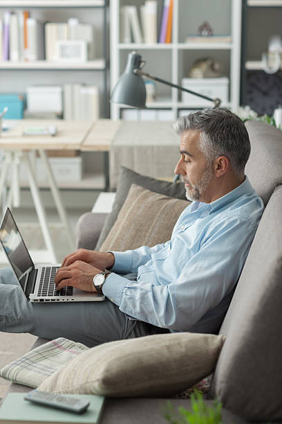 istock Businessman working at home 613654520