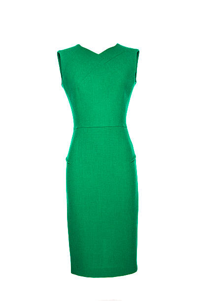 istock green dress on a white background 613654822