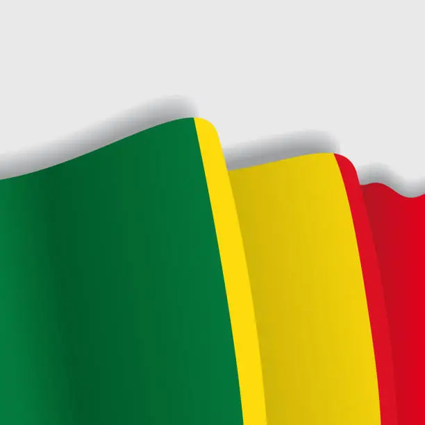 Vector illustration of Malian waving Flag. Vector illustration.