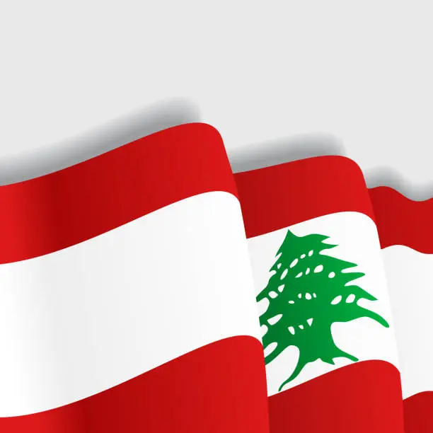 Vector illustration of Lebanese waving Flag. Vector illustration.