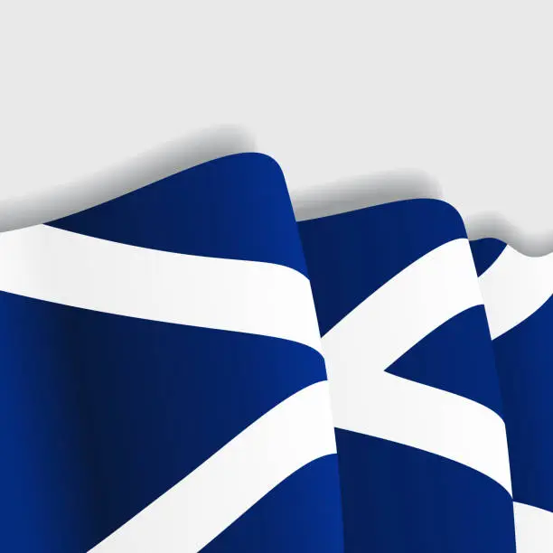 Vector illustration of Scottish waving Flag. Vector illustration.