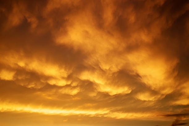 istock Beautiful stormy sunset sky. Cloudy abstract background. Sunset 613656162