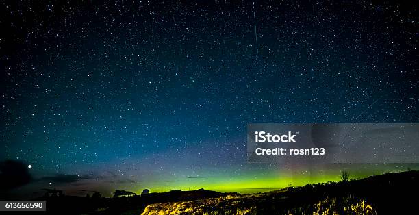 Isle Of Skye Northern Lights And Stars Stock Photo - Download Image Now - Aurora Borealis, Isle of Skye, Scotland