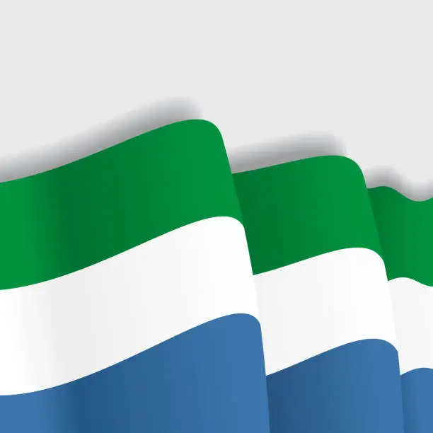 Vector illustration of Sierra Leone waving Flag. Vector illustration.