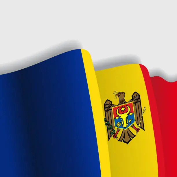 Vector illustration of Moldovan waving Flag. Vector illustration.