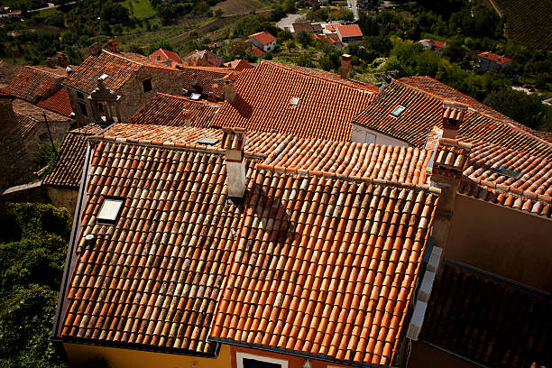 istock Houses with roofs covered with tiles 613657528