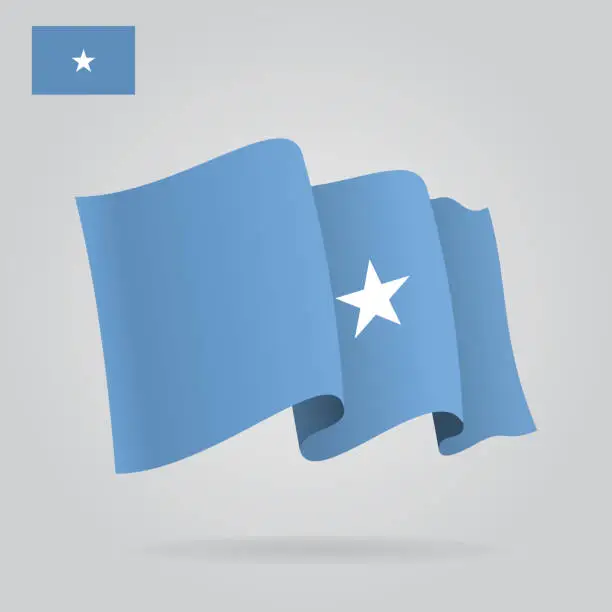Vector illustration of Somalian waving Flag. Vector illustration.