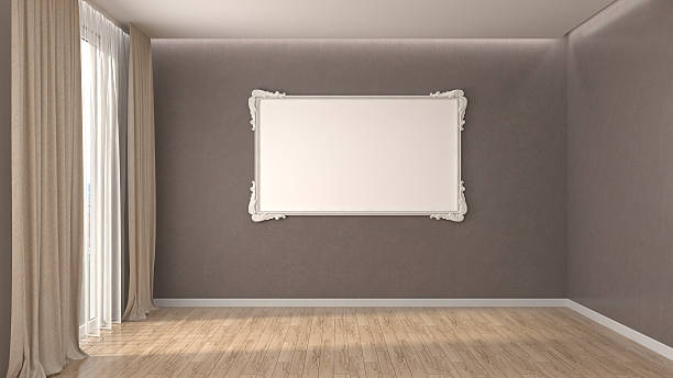 istock mock up poster frame in interior background. 3D Illustration 613657910