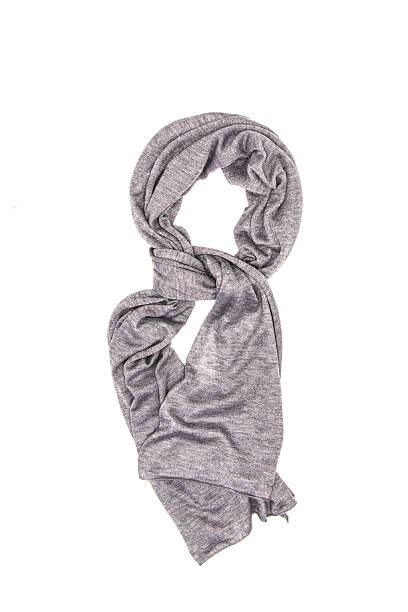 istock Gray silk scarf on a white background 613657964