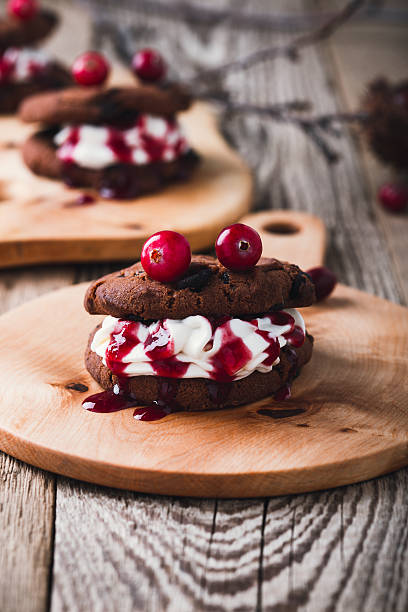 istock Vampire chocolate chip cookie sandwiches, Halloween dessert 613658130