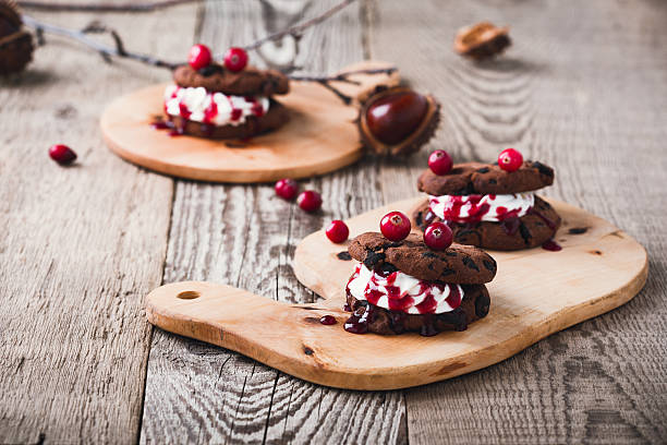 istock Vampire chocolate chip cookie sandwiches, Halloween dessert 613658216