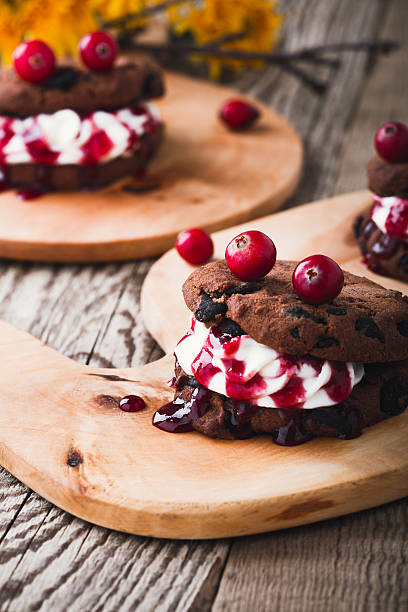 istock Vampire chocolate chip cookie sandwiches, Halloween dessert 613658576